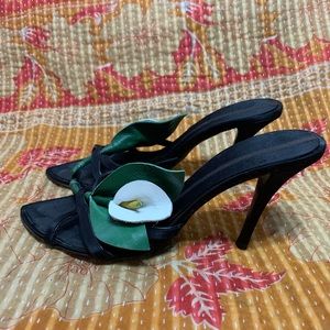 COPY - Elman Venezia Italy Lily Leather Sandal Heels RARE